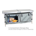 Lightweight Height Adjustable Foldable storage kitchen camping table with Large 2 Compartment Storage Bag for BBQ Party